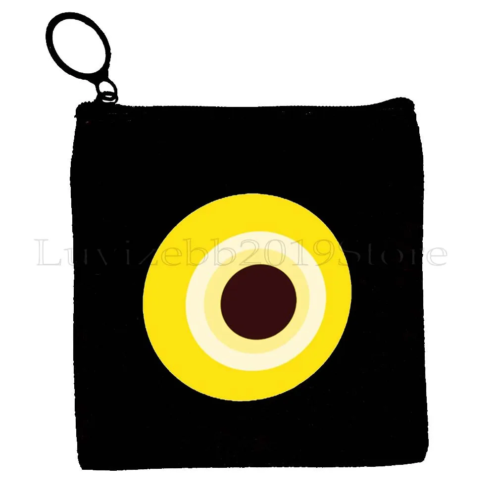 Colorful Evil Eye Charm Circles Greek Graffiti Flower Mandala Canvas Coin Purse Key Case Small Storage Bag Wallet Zipper Pouch