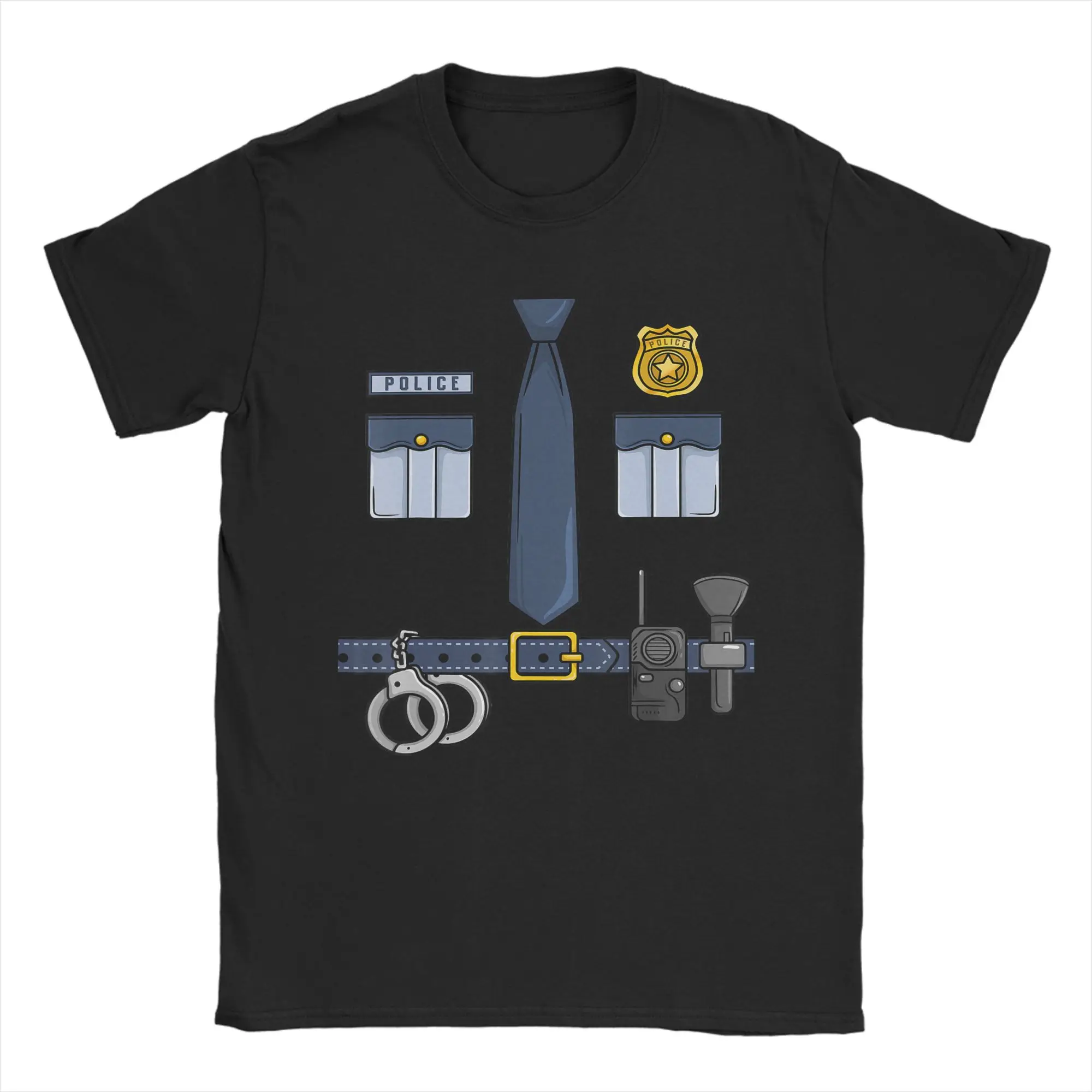 Halloween Policeman Costume Halloween Police Y2K Funny T Shirts Summer O Neck Fashion Tee Shirt Design Oversized Tops