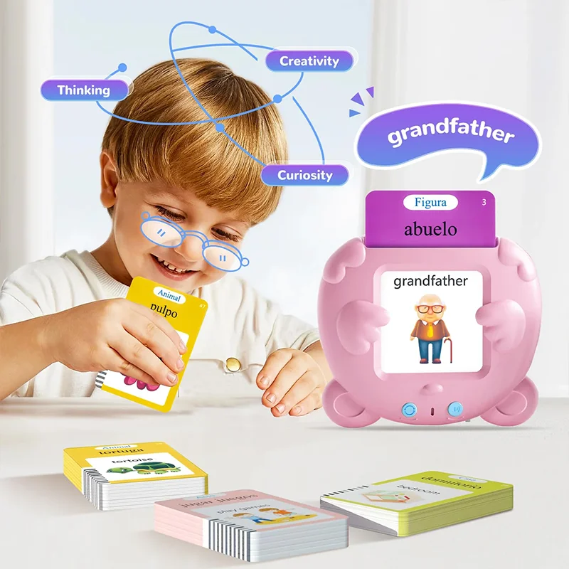 Talking Flash Cards Early Educational Toys Baby Boys Girls Preschool Learning Reading Machine Interactive Gifts