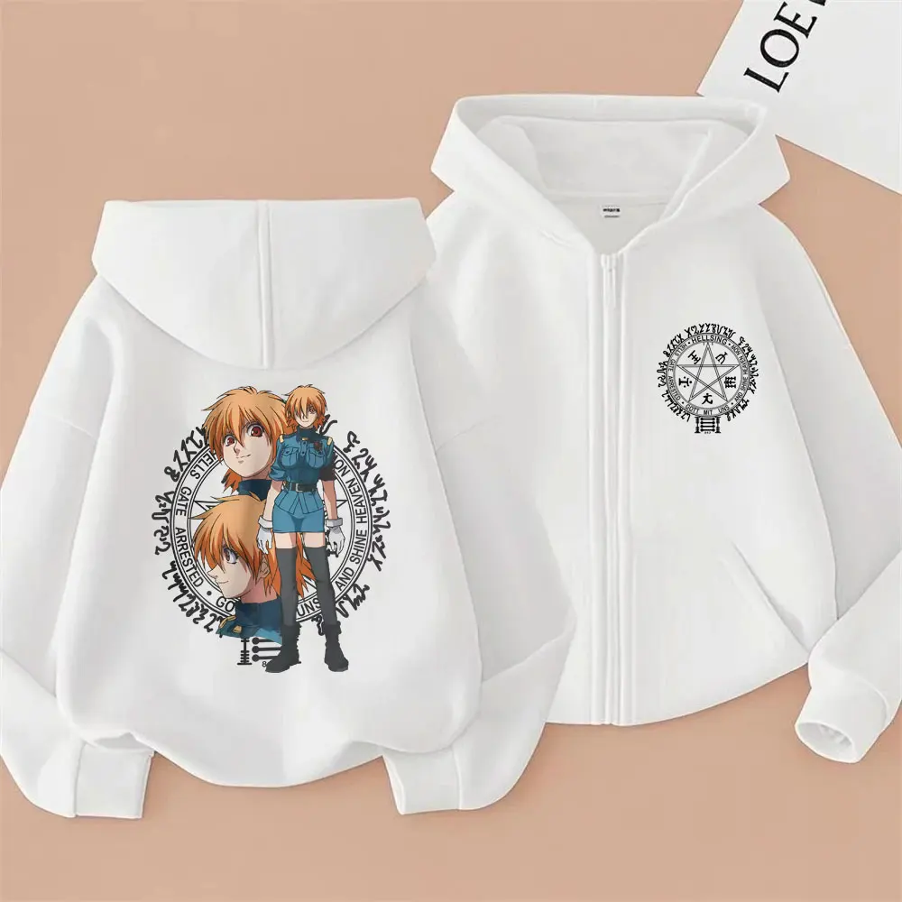 Anime Hellsing Seras Victoria Graphic Zipper Hoodie Vampire Alucard Merch Zip Up Jacket Men Women Casual Manga Oversized Hoodies