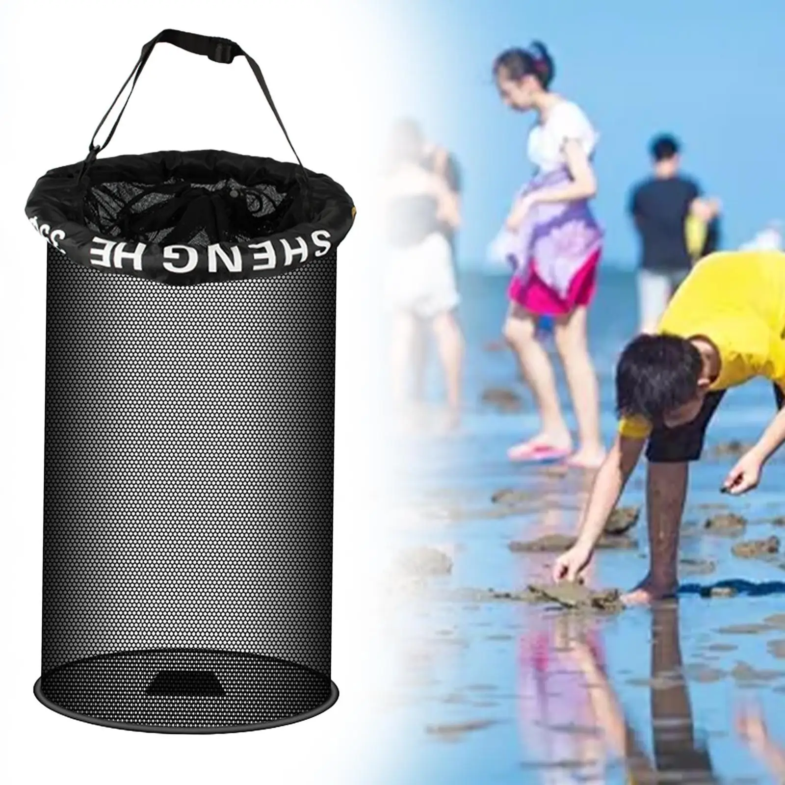 

Fishing Well Bucket Outdoor Fishing Keep Net for Caught Fish Crayfish Trouts