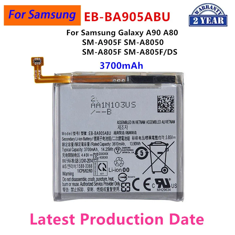 

Brand New EB-BA905ABU 3700mAh Battery For Samsung Galaxy A90 A80 SM-A905F SM-A8050 SM-A805F SM-A805F/DS Batteries