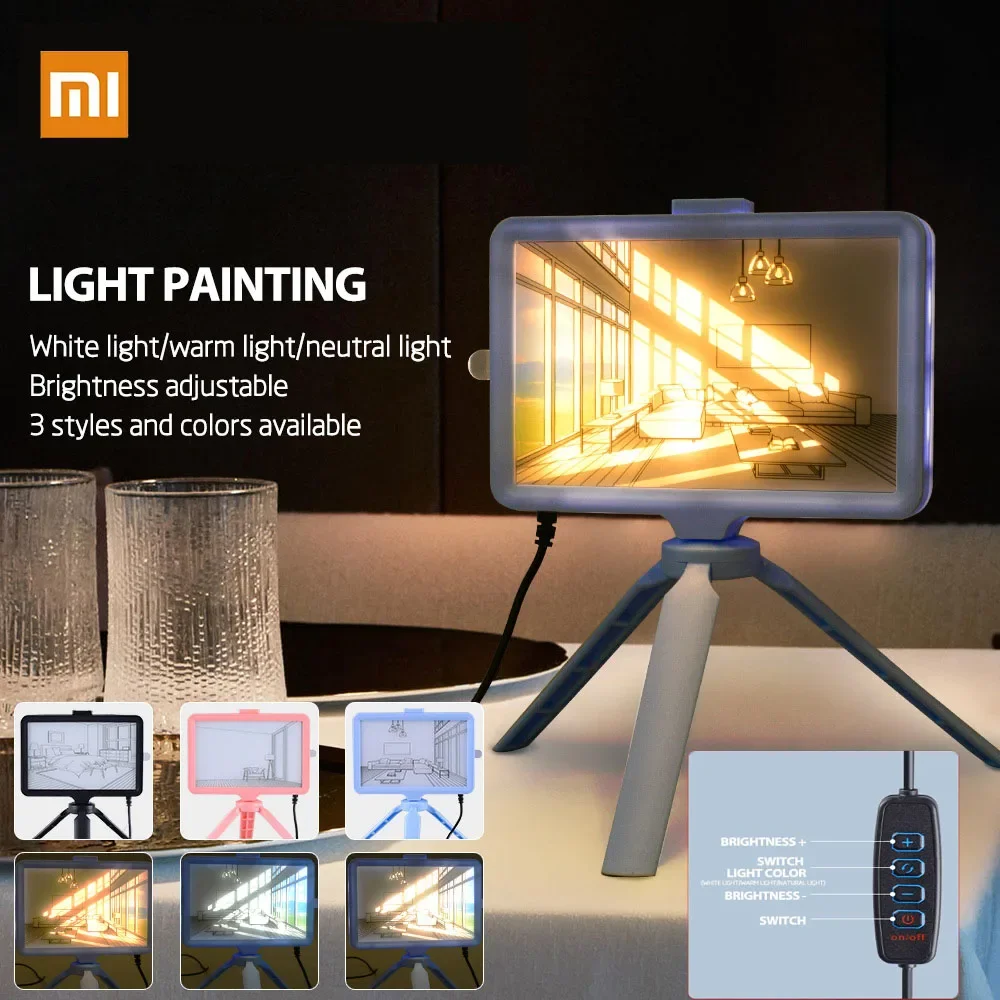 

Xiaomi USB LED Night Light Painting 3 Colors Mood Light Frame Led Picture For Bedroom Bedside Table Lamp Touch Lighting