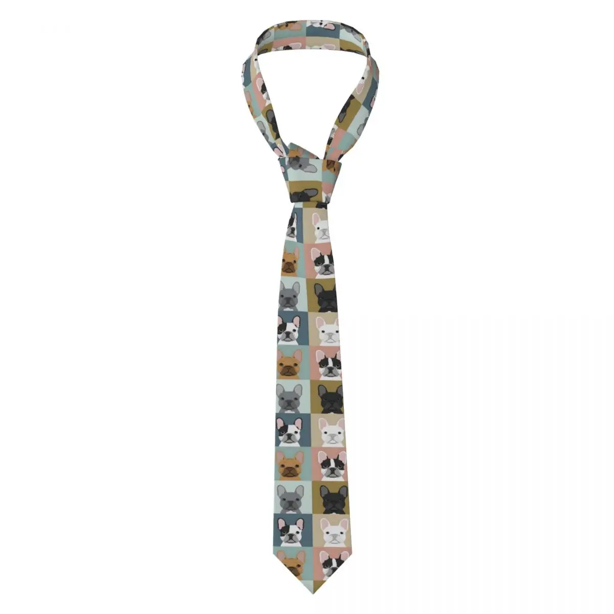 Custom French Bulldog Tie Mens Pet Dog Mens Silk Tie For Father's Day