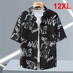 Camicia hawaiana estiva 2024 da uomo Plus Size 12XL 11XL camicie Casual moda estate camicia a maniche corte maschile taglia grande 12XL