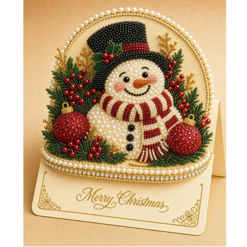 DIY Merry Christmas 3D Greeting Cards Snowman Reindeer Santa Claus Tree House Friends Family Holiday Festival Gift Ornaments