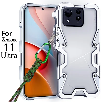 

Роскошный чехол для телефона из алюминиевого сплава с полым рассеиванием тепла для Asus Zenfone 11 Ultra AI2401, ASUS_AI2401_H, противоударный чехол на заднюю панель