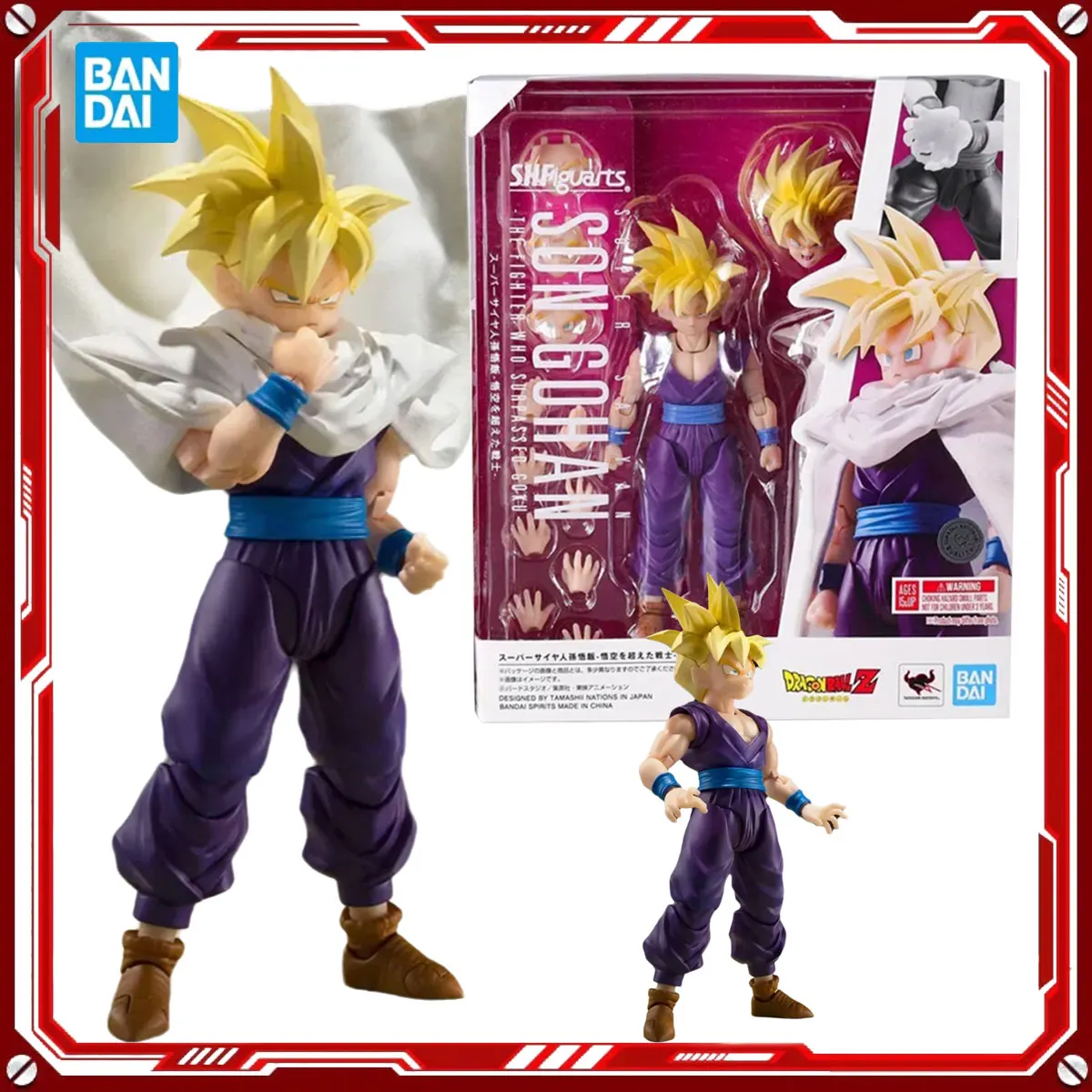 

Bandai Genuine Dragon Ball Anime Model Kits Saiyan Son Gohan Toys SHF Action Figure Assembly Model Gift Kids Christmas Original