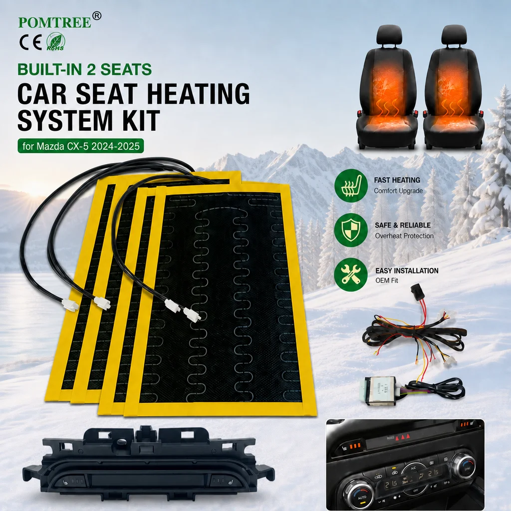 Built-in Car Seat Heating System Kit Fit 2 Seats Compatible With Mazda CX-5 2024-2025 Including Dedicated Switch Winter Warmer F