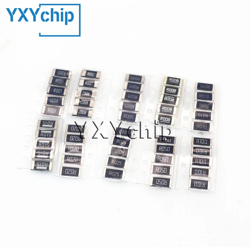 50 STKS 2512 SMD Weerstand 1% 0.001R ~ 0.1R R001 Legering Weerstand Diverse Kit R002 R005 R008 R010 R015 R020 R025 R050 R100