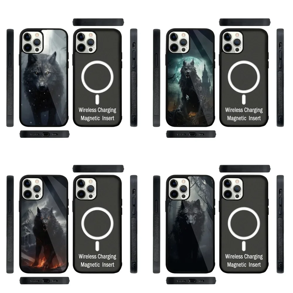 

The Wolf Phone Case Strong Magnetic For IPhone 15,14,13,Pro,Max,Plus,11,12,Mini For Magsafe Wireless Charging