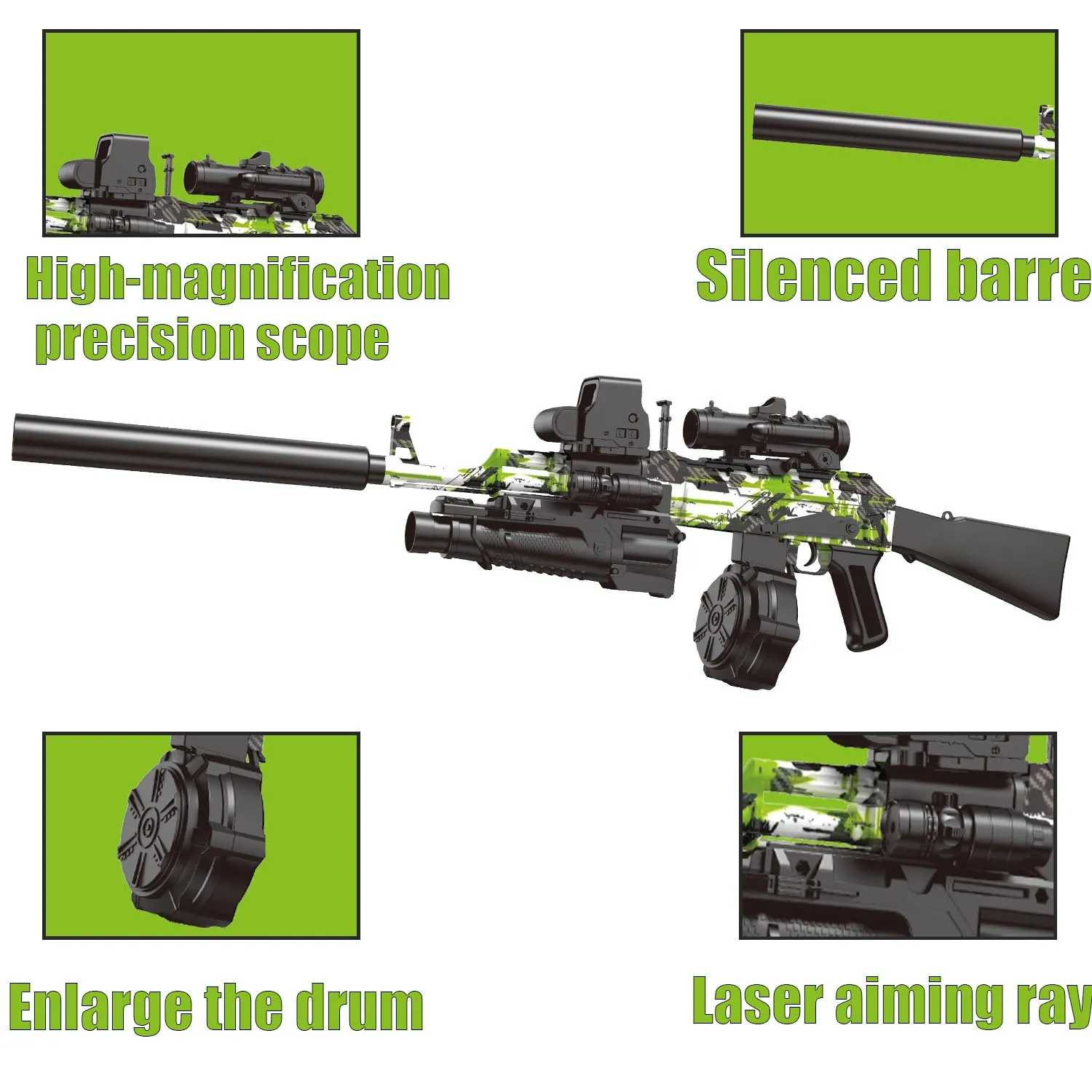 Pistola de gel elétrica AK47! Pistola de brinquedo, brinquedos de bola de respingos automáticos e totalmente automáticos, perfeitos para jogos de tiro ao ar livre sem balas