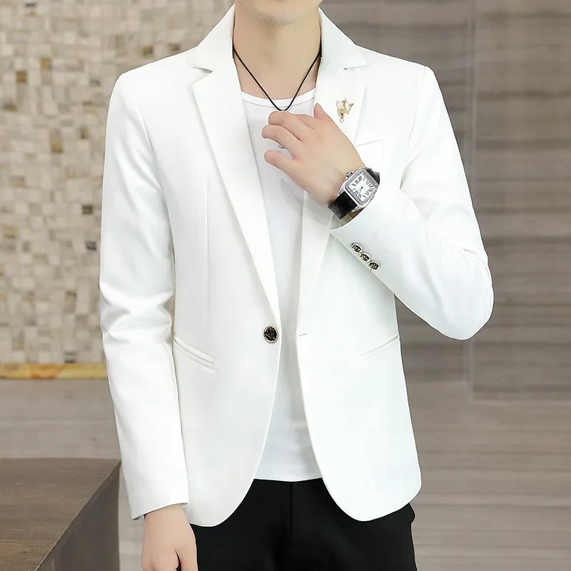 

Повседневный мужской костюм Sli Slim Fit, весенне-осенний топ для молодых мужчин, повседневное пальто Briti Sle Jaet Haome Engli