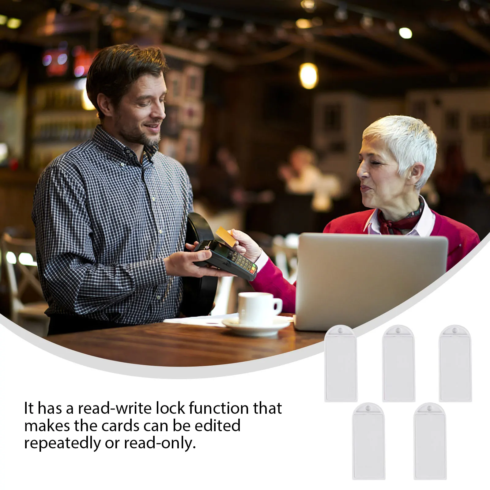 5Pcs Blank White Cards Read Write Lock Function Compatible Mobile Phones for Advertising Certification Labels