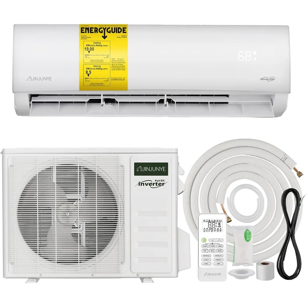 9000BTU Mini Split Air Conditioner Ductless Inverter Heat Pump, 208-230V 19SEER2,Min Split AC/Heating System, Energy Saving