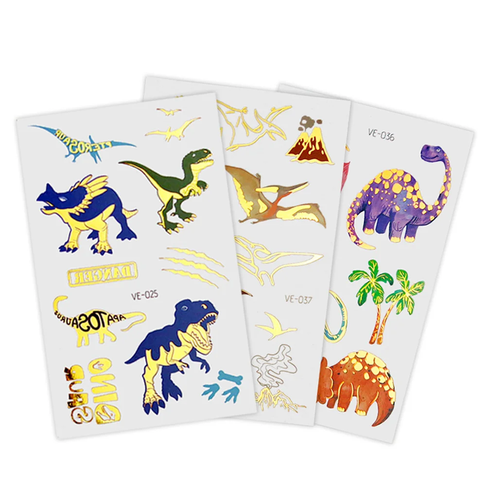 Dinosaur Decoration Temporary Tattoo Children Birthday Dino Party Sticker Favor Gift Supplies School Education Prize Theme Decor