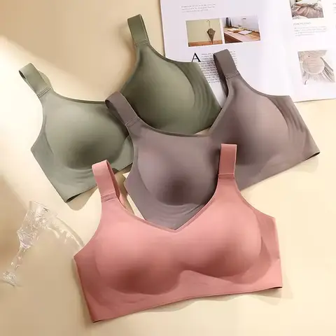 아름다운 뒤 대형 소프트 지원 여성용 푸시 업 브래지어 원활한 원피스 와이어 프리 조절 스포츠 얇은 브래지어