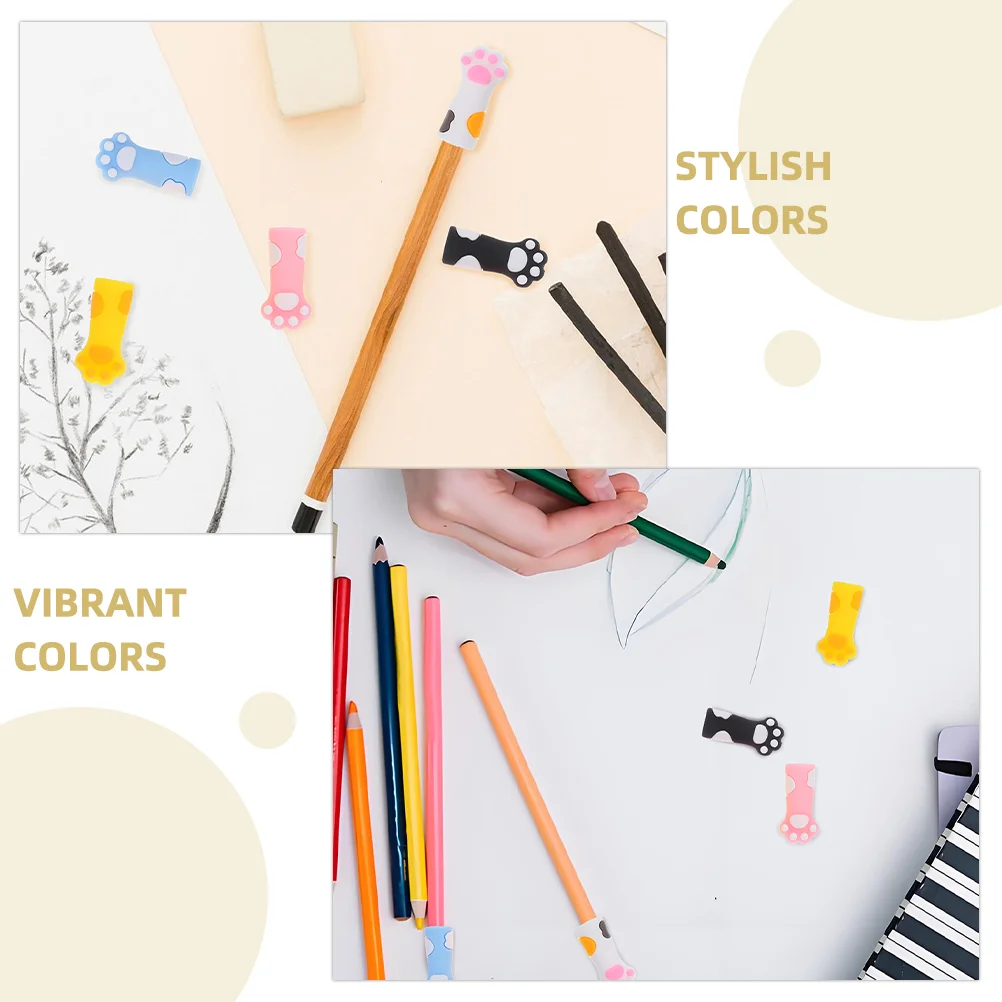 猫の足の鉛筆キャップ、子供用の鉛鉛筆、トッパーの装飾、女の子の生徒用のパターン、12個