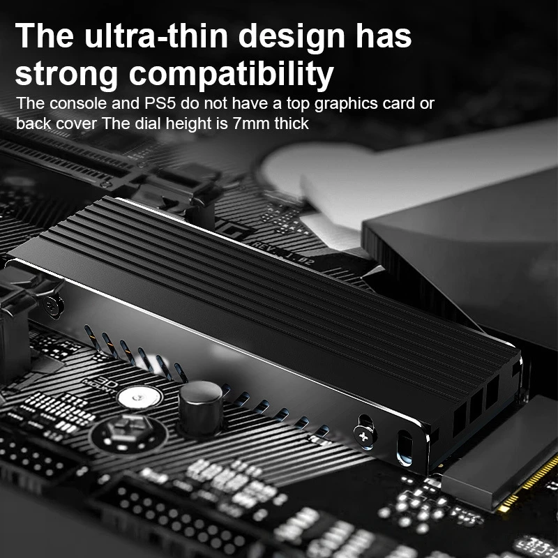 M.2 SSD Heatsink M2 2280 Solid State Hard Disk Aluminum Radiator with Thermal Silicone Pad PS5 Desktop PC NGFF NVME - view 3