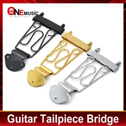 Guitar Bridge Trapeze Tailpiece for 6 String Electric Guitar 50.0mm String Pitch Chrome Black Gold