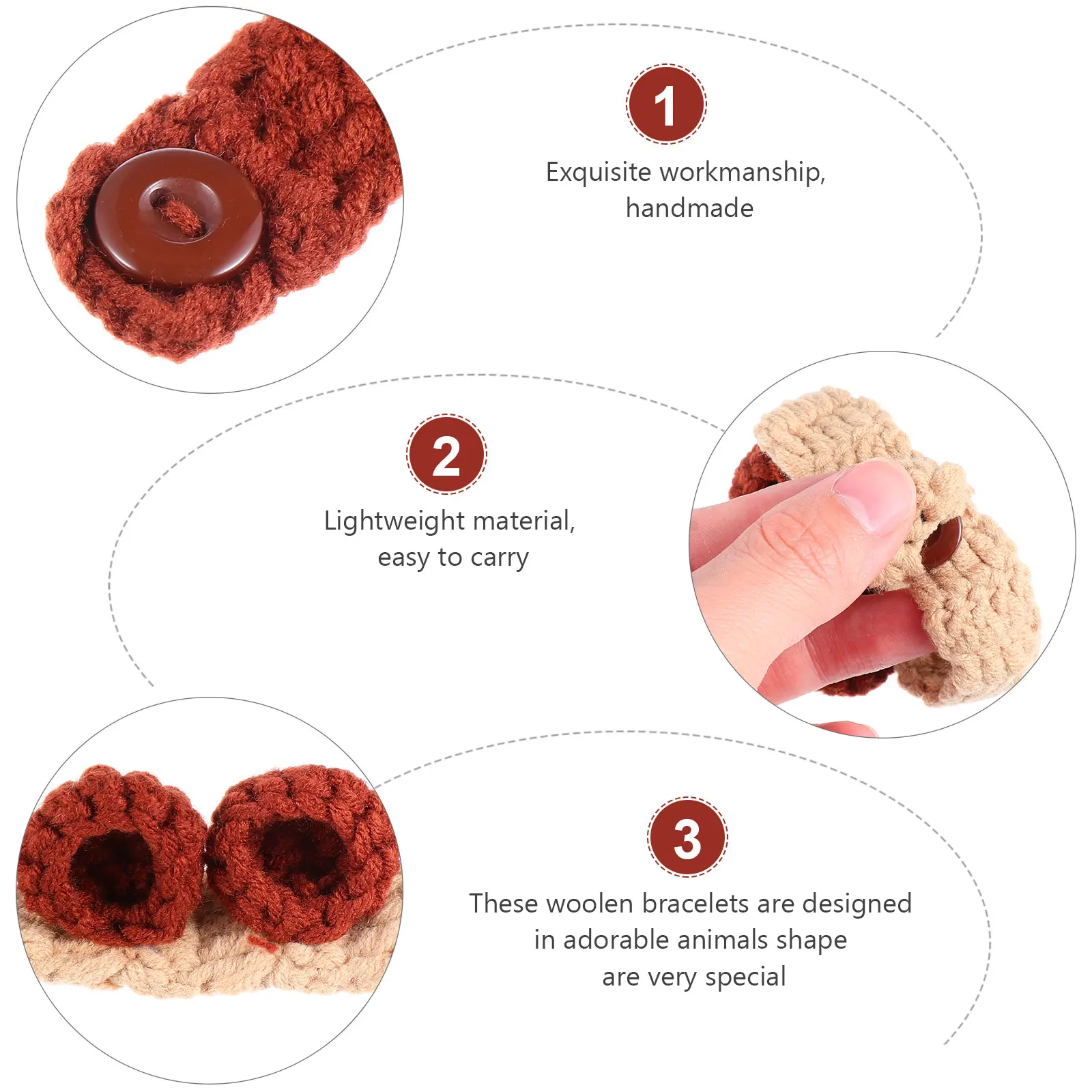 

2 Pcs Gifts Yarn Bracelet Knitting Wool Lovely Kids Wrist Adorable Creative Child