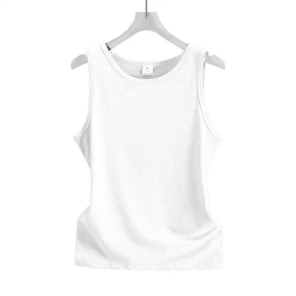 

Базовая однотонная майка для женщин, летняя внутренняя или верхняя одежда, топ без рукавов, приталенный крой, универсальная базовая рубашка, мягкая и приятная для кожи