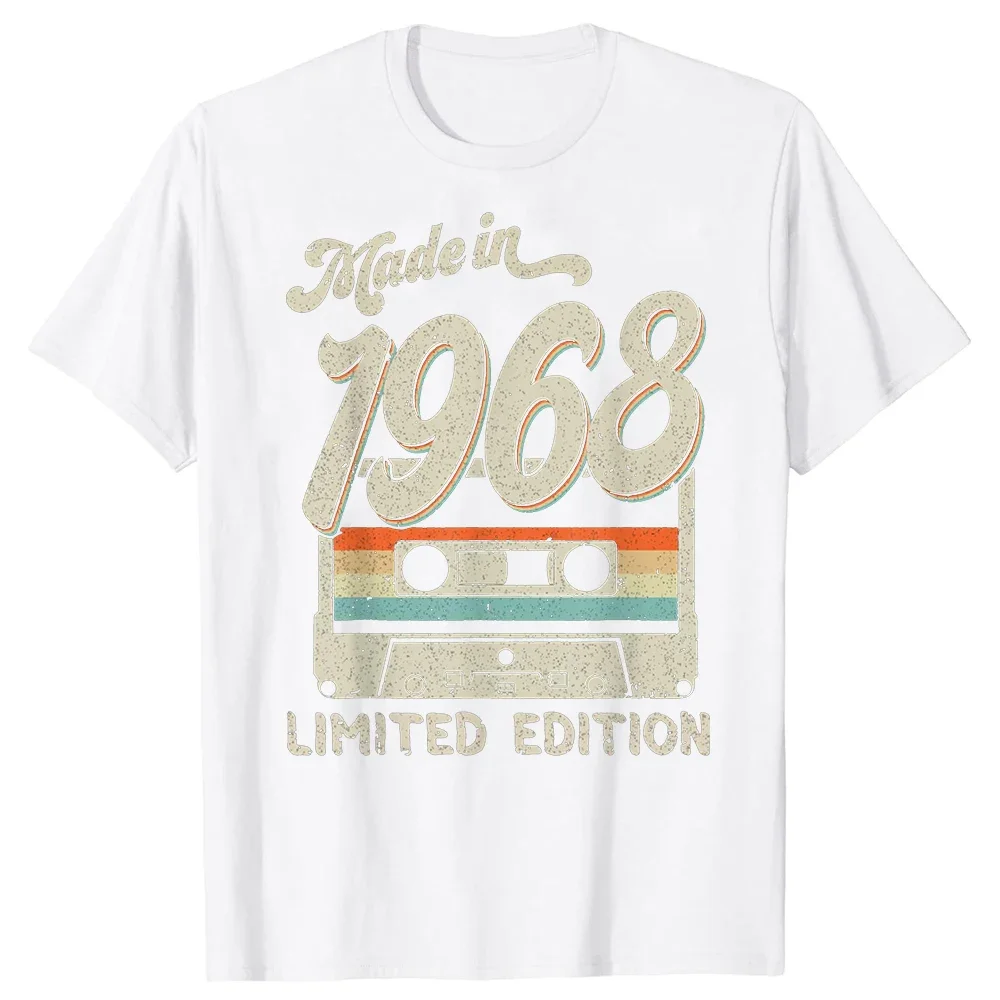 Made in 1968 Classic Limited Edition Birthday Cassette T-shirt Men\'s  Women\'s Harajuku Street Vintage Street Cotton Tee Tops