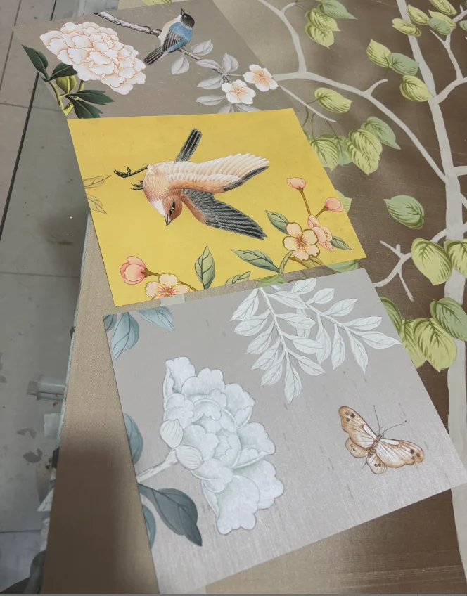 Custom HAND-MADE Wallpaper Hand-Painted samples for Bedroom/Living/Study/Dining Room/Porch/Sofa/TV wall Papel Pintado wallcover