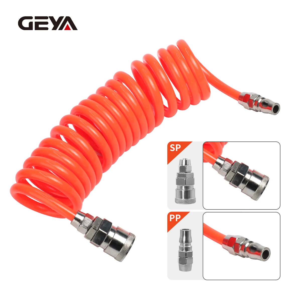 

GEYA Pneumatic Linear Spiral Pipe Air Compressor Pump Hose With Quick Coupling PE Tube Flexible Hose 9M 5x8mm for Tools