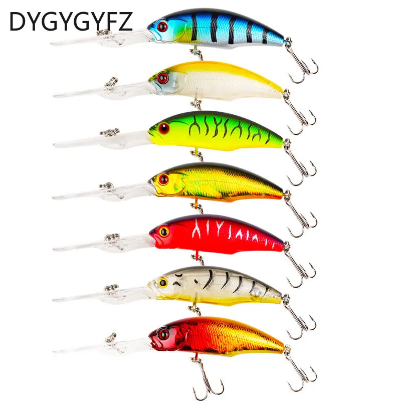 1PCS Minnow Long Tongue Fishing Lure 7.5g 10cm Noise Bait Artificial Lures Wobbler Crankbait Winter Sea Fishing Bass Tackle