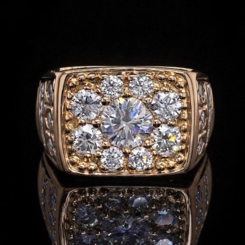 Solid 925 Sterling Silver Ring Fully Set with Moissanite Festive Gift Ideal for Any Occasion