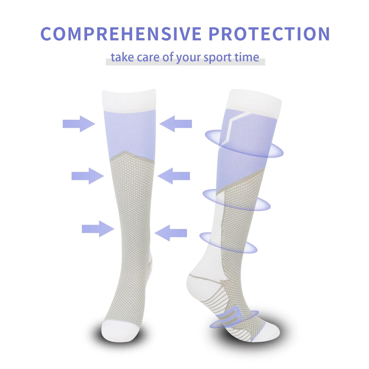 

Pressure calf socks, women's compression socks, sports, fitness, yoga, running, doing exercises, knee high ins