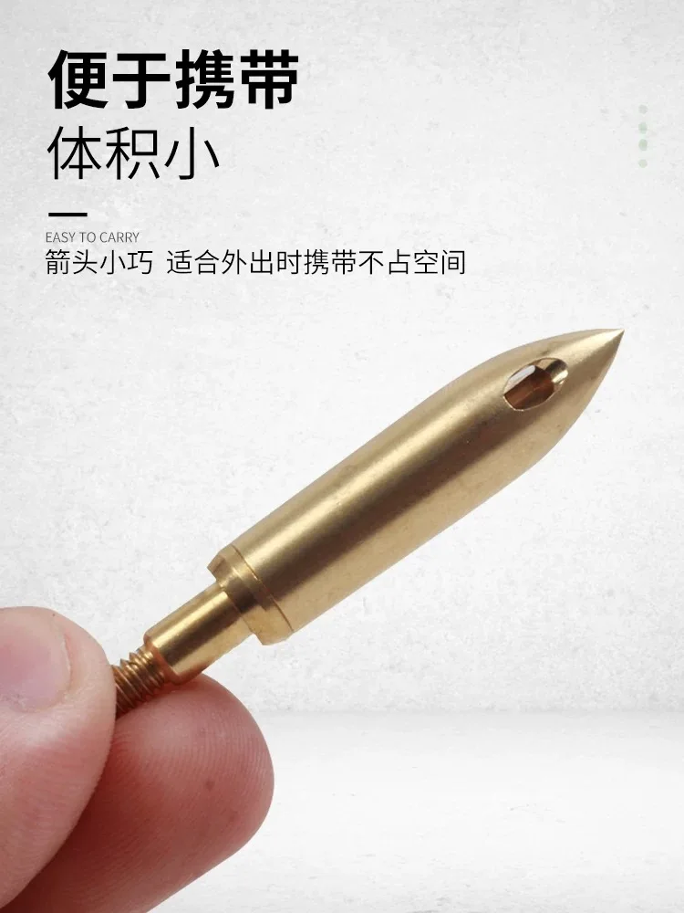 Image of Bogenschießen Gold Pfeife Broadhead Pfeilspitzen, Kupferspitze, Schraubgewinde, DIY Jagd Pfeilspitzen Zubehör, 100 Körnung, 130 Körnung, 12 Stück