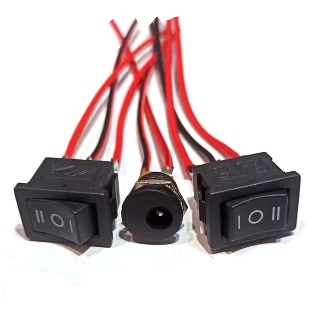 ON/OFF Switch MINI 2 /3 Pin Push Button Switch 12V 24V 15MM Electronic Scale Small Car Circuit Lead Wire Speaker Boat Universal