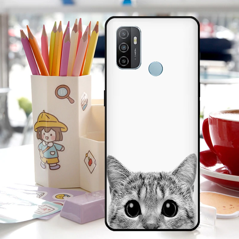 Amante de los gatos animales lindos dibujos animados para Oppo A18 A38 A58 A78 A98 A94 A74 A54 A15 A40 A60 A80 A16 A76 A96 A17 A57 A77 A5 Pro funda
