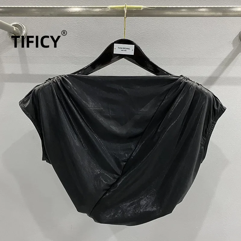 

TIFICY Cotton Women's New Product Sleeveless Hollow Irregular Design Fashionable Breathable and Comfortable Sleeveless T-shirt