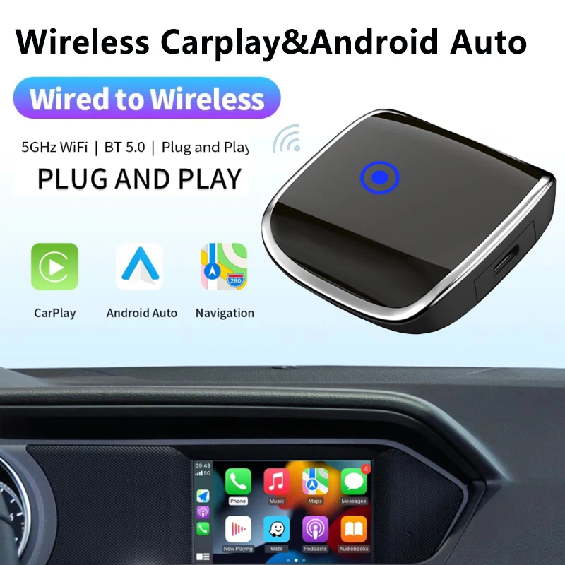 NEW Wireless CarPlay Android Auto Wireless Adapter Spotify For Mazda Toyota Mercedes Peugeot Volvo 2 in 1 Box Support Netflix