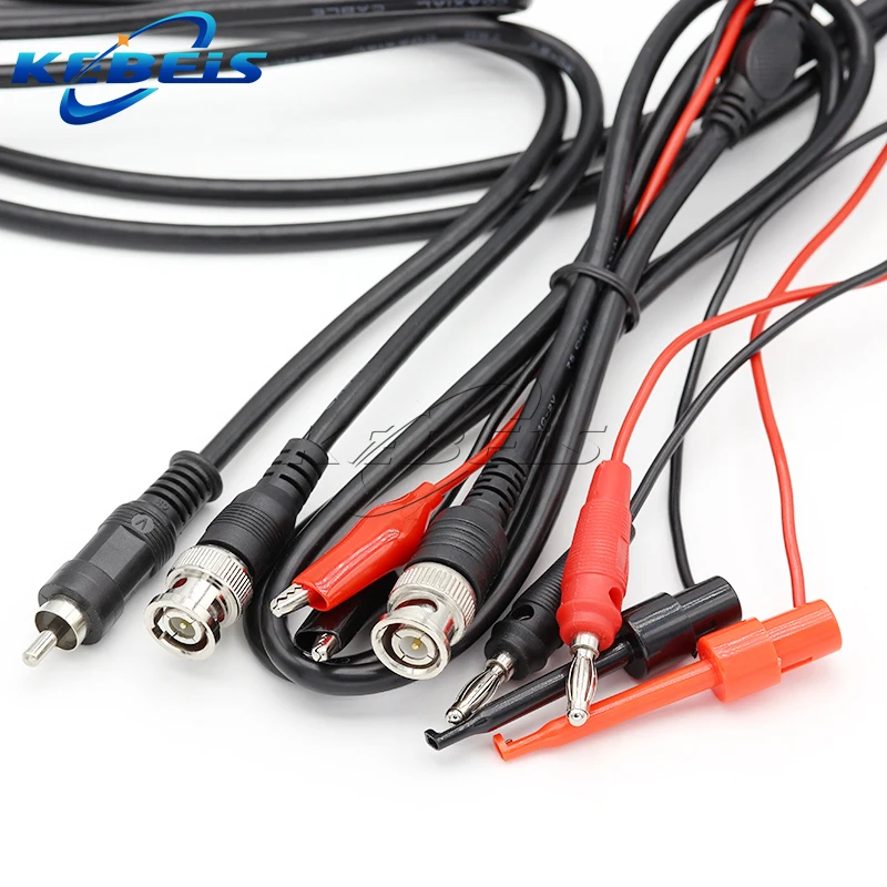 1PCS BNC Q9 to BNC RCA Dual Hook Clip Alligator Clip Cables 4MM Banana Plug Oscilloscope Test Probe  Connector