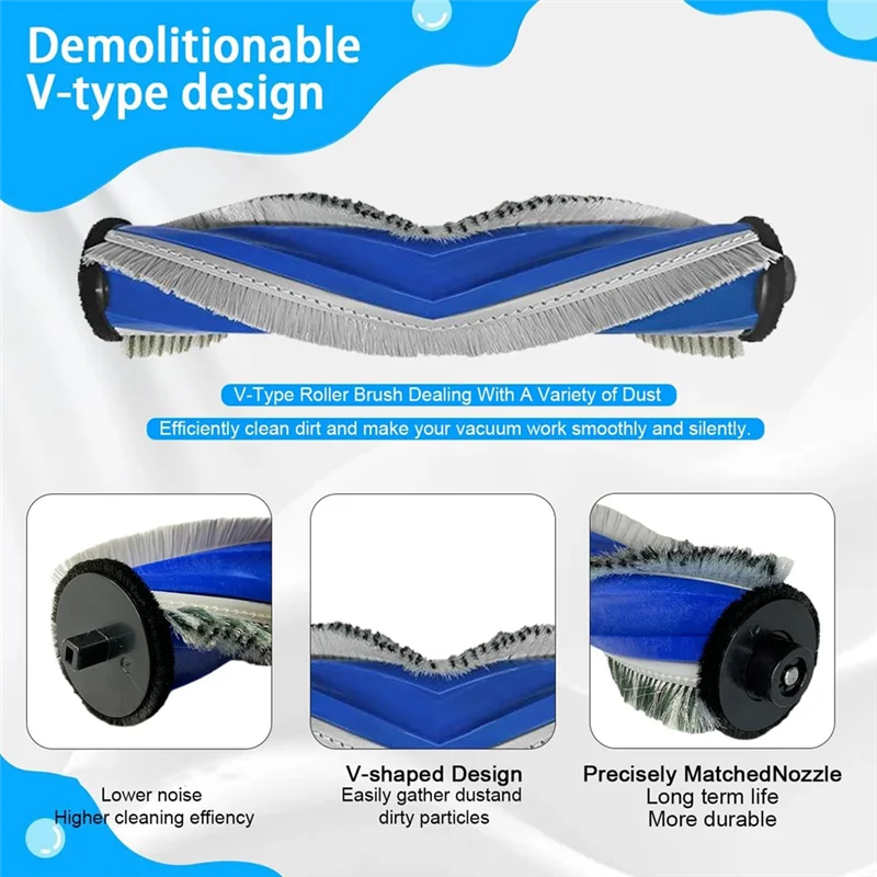 JDZD لـ Ecovacs Deebot T30 Omni، T30 Pro Omni، T30 Max مكنسة كهربائية فرشاة جانبية رئيسية قطع غيار فلتر Hepa