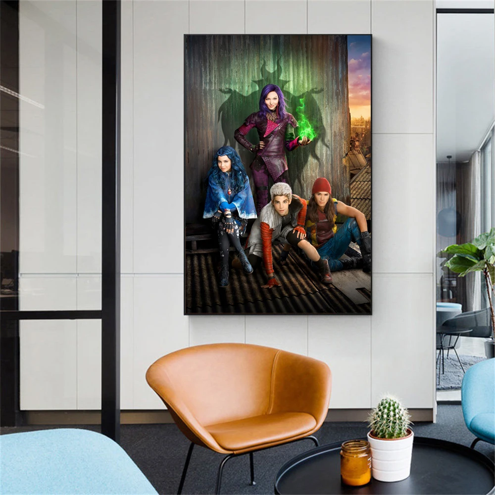 Disney Movie Descendants Poster Musical Fantasy Movie Wall Art Canvas Painting Prints Living Room Bedroom Home Decor