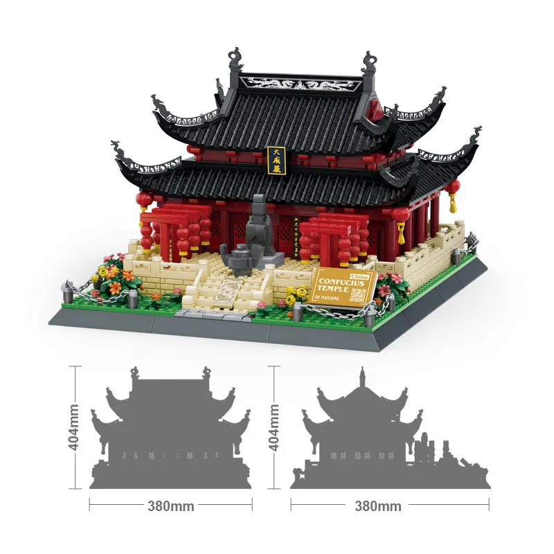 Creative Micro Diamond Block China City Architecture Confucius Temple Mini Building Brick Ancient Academies Toy Nanobricks