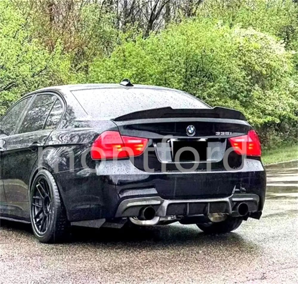 Black/Carbon Fiber Look E90 Car Rear Trunk Lip Spoiler Wing Lip PSM Style Rear Wing Spoiler For BMW E90 3 SERIES M3 2006-2011