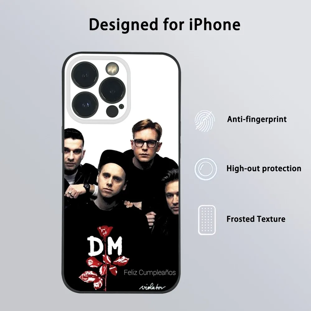 D-Depeche Mode Phone Case For iPhone 15 14 13 12 11 Pro Xs Max Mini XR X 7 8 Plus Black Frosted Soft Shell Funda Anti Drop Cover