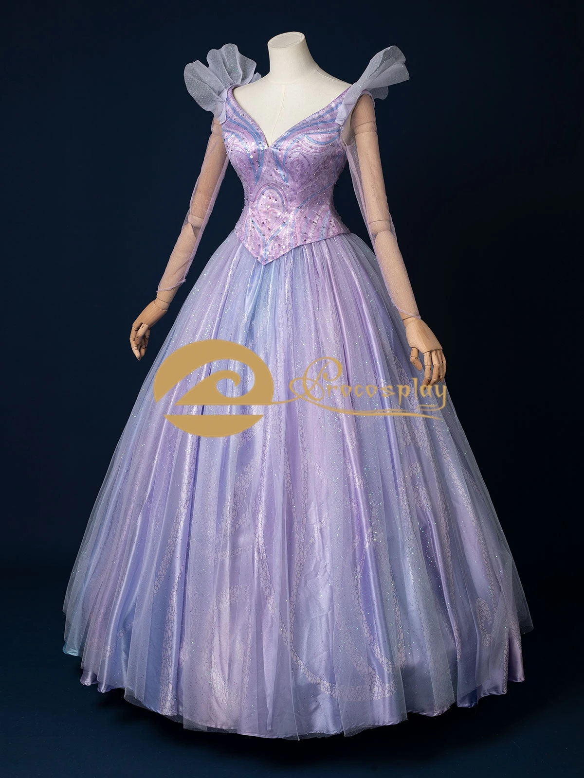 Glinda Cosplay Costume Purple Blue Outfit Top and Skirt for Women Halloween Role Play - Image 2