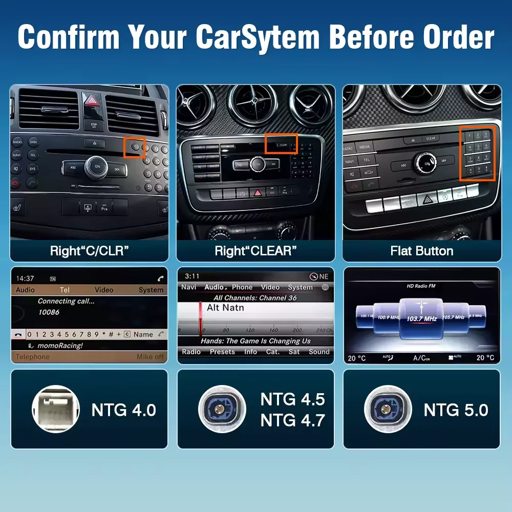 12.3 "2K CarPlay اللاسلكي أندوريد السيارات لبنز C الفئة 2011-2018 W204 W205 S205 C204 راديو شاشة السيارة الوسائط المتعددة الملاحة لتحديد المواقع #5