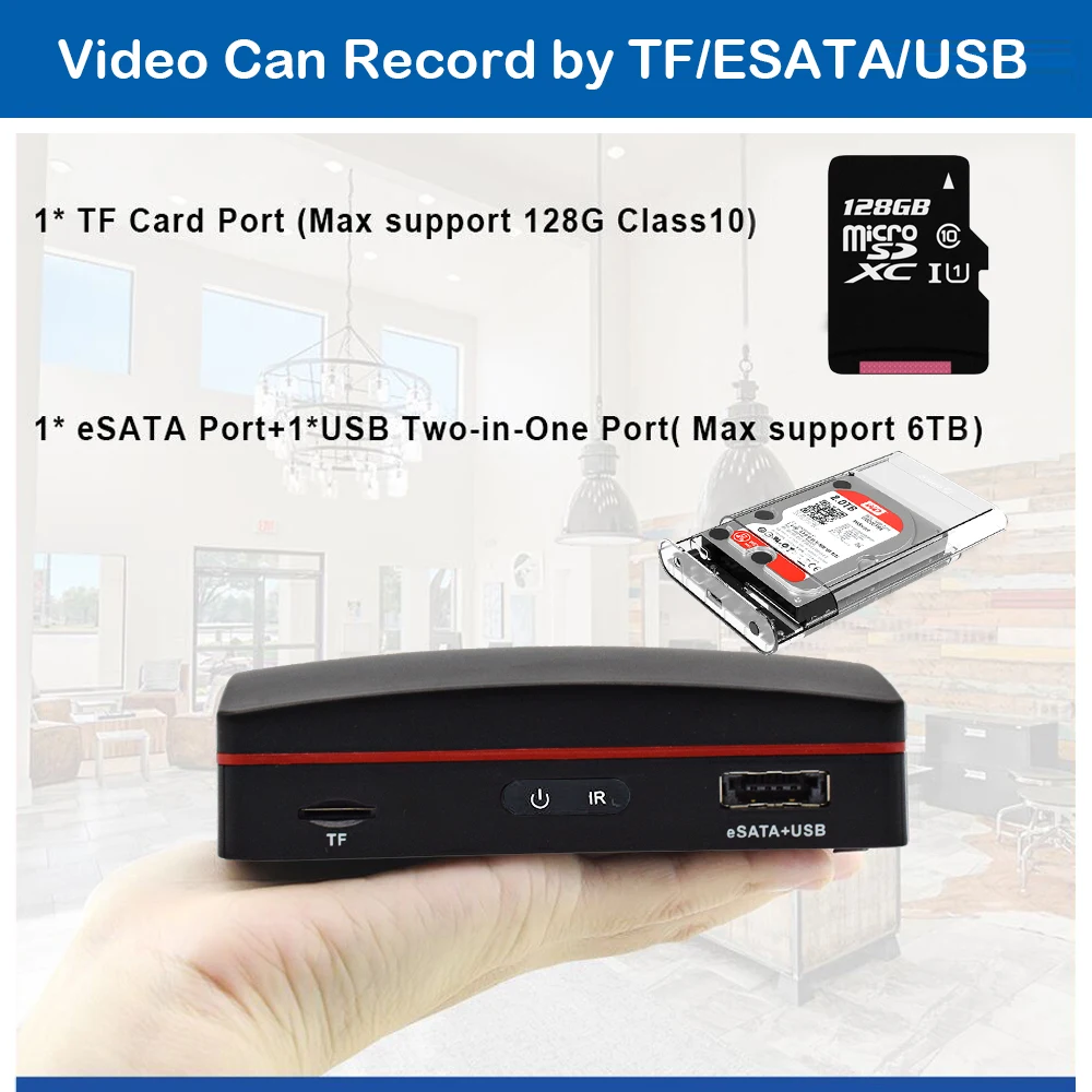 HD Mini 4CH DVR with Video In 1080H Real Time CCTV Hybrid AHD/CVI/TVI/Analog In 1 MINI DVR for Surveillance Camera System