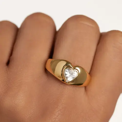 DPLAOPA 925 Sterling Silver Gold Thick Band Big CZ Zircon Size Ring Women Luxury Fine Jewelry 2023 Fine Jewelry Crystal - Image 3