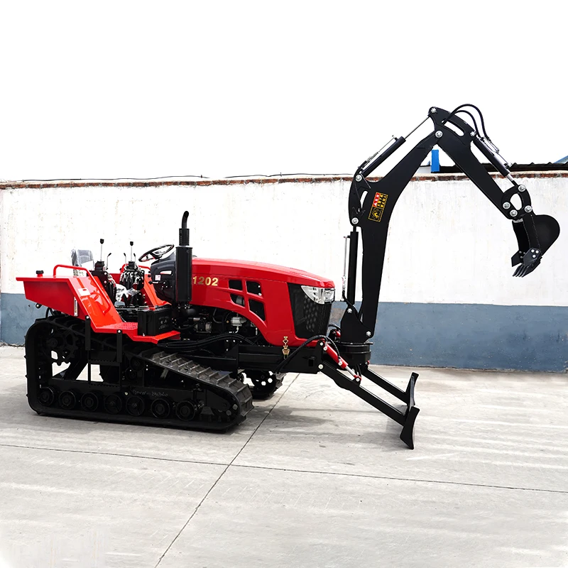 Customized 80/120HP Rubber-tracked Tractors, Equipped with Agricultural Greenhouse Excavators Mini Tiller