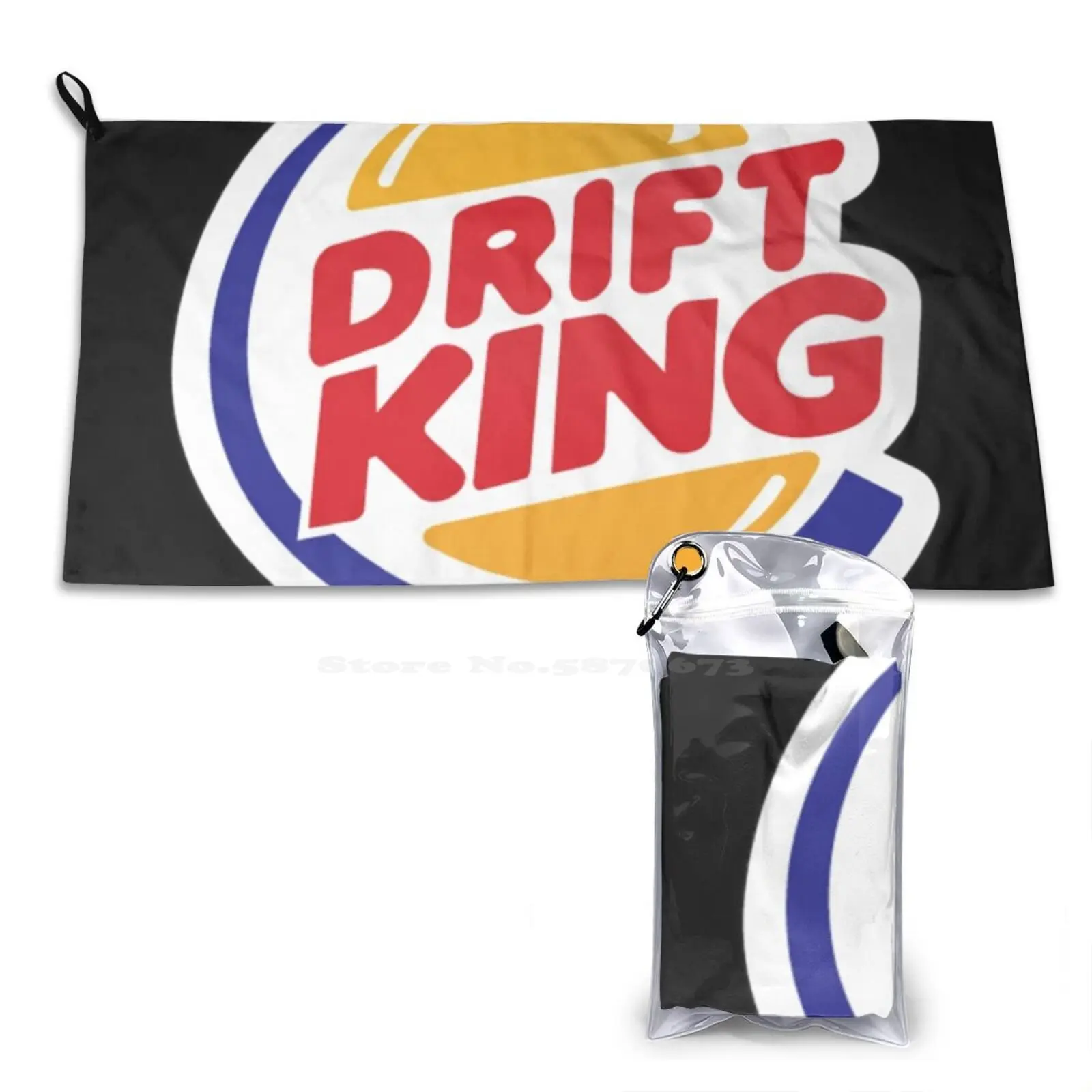 Drift King 3D Print Pattern Towel Soft Towel Drift King Rally Spinning Tops Yellow