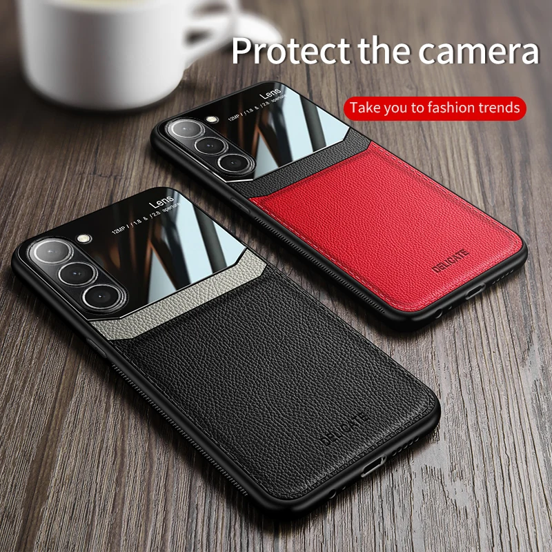 For Samsung Galaxy S24 FE Phone Pouches Luxury Leather Texture Shockproof Case Cover Galaxy S24 S24 Ultra Back Case Galaxy S23